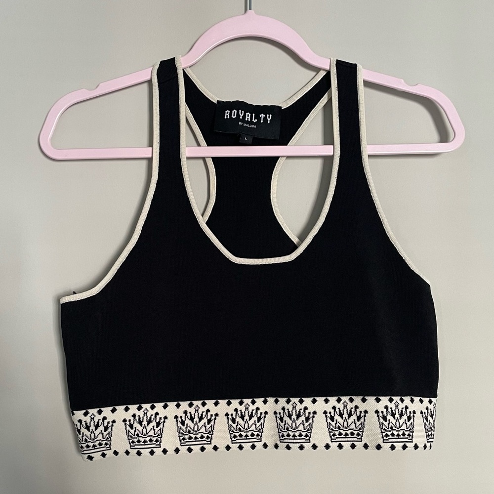 Royalty by Maluma Cropped Racerback Tank Top